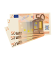 Drawing of a 3x 50 euro bills isolated vector image