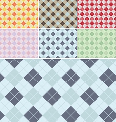 Plaid Pattern Seamless Set vector image