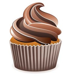 Chocolate cupcake vector image