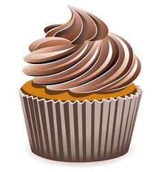 Chocolate cupcake vector image