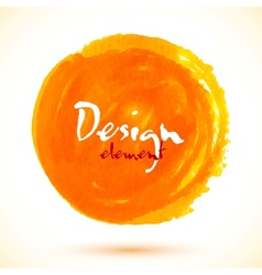 Bright orange watercolor circle vector image