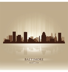 Baltimore Maryland skyline city silhouette vector image