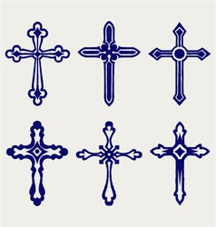 Religious cross design collection vector image