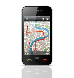 Smartphone with navigation vector image