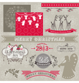 Design Elements - Vintage Merry Christmas vector image
