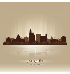 Jackson Mississipi skyline city silhouette vector image