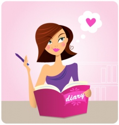 Woman dreaming about love vector image