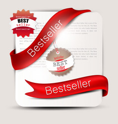 Bestseller Red banners and labels set vector image