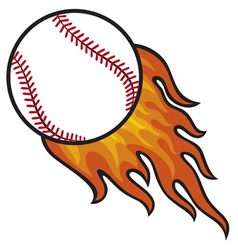 Baseball ball in fire vector image