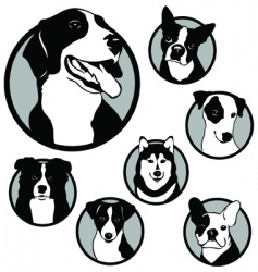 Round dog emblems and stickers vector image