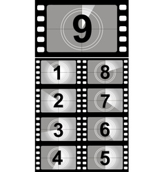 Film countdown numbers Film countdown numbers vector image
