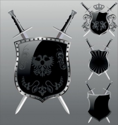 Shield with sword vector image