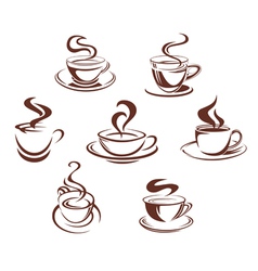 Coffee and tea cups vector image