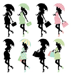 Silhouette moms vector image