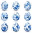 Easter eggs icon set in traditional russian style vector image