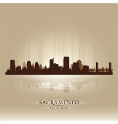 Sacramento California skyline city silhouette vector image