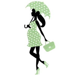 Pregnant lady with umbrella vector image