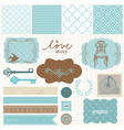 Vintage scrapbook elements vector image