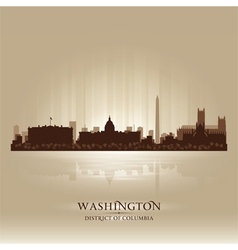 Washington District of Columbia skyline city silho vector image