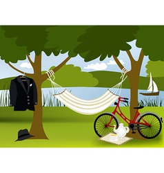 Picnic place vector image