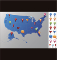 Usa map with gps icons vector image