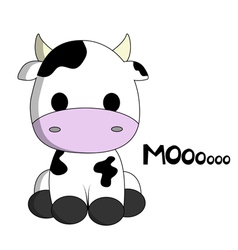 Cute cow cartoon vector image