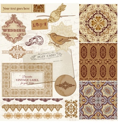 Persian Tiles and Birds vector image