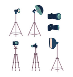 Professional photo studio equipment set - camera vector image