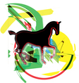 Horse running vector image