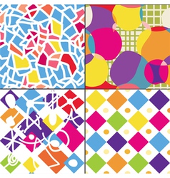 Geometric funny seamless patterns vector image