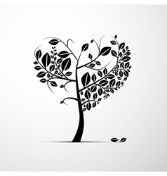 Abstract Heart Shaped Tree on Grey Background Abstract Heart Shaped Tree on Grey Background vector image