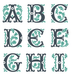 Vintage alphabet vector image
