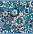 Blue floral ornamental pattern vector image