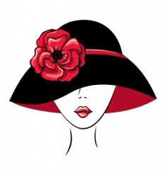 Woman in vintage hat vector image