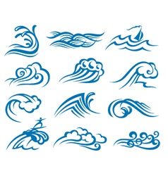 Set of waves vector image