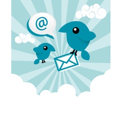 Blue Email Birds Blue Email Birds vector image