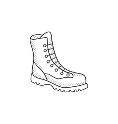 Boot with laces sketch icon Boot with laces sketch icon vector image