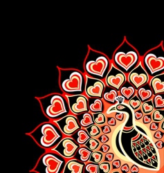 Peacock love card Peacock love card vector image