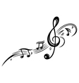 Clef music notes vector image