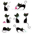Black cat silhouettes vector image