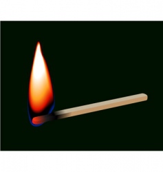 Burning match stick vector image