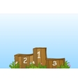 Winner sports wooden podium vector image