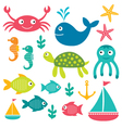 Sea animals vector image