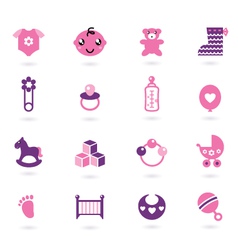 Baby girl icons vector image