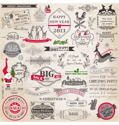 Set Christmas Calligraphic Design Elements Set Christmas Calligraphic Design Elements vector image
