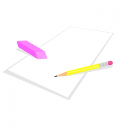 Pencil and elastic band vector image