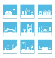 Room icons vector image
