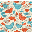 Seamless pattern with cute birds vector image