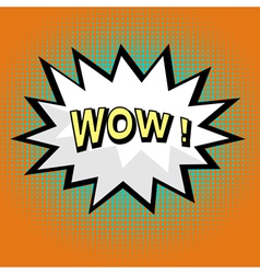 Wow comic speech bubble in pop art style vector image