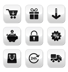 Shopping buttons for website online store vector image